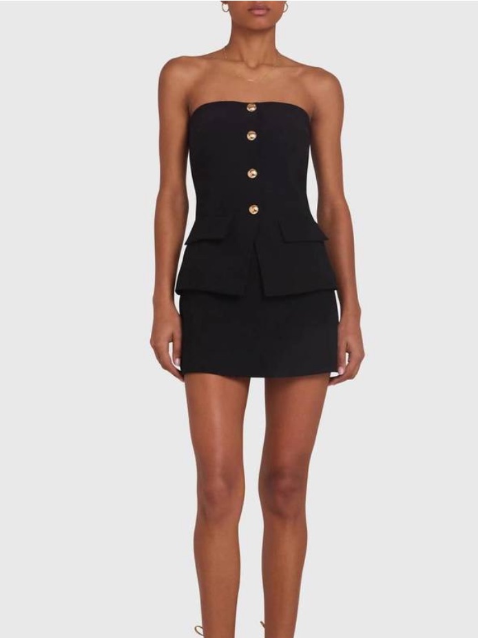 Amanda Uprichard Yadira Skort Romper In Black Size Xs